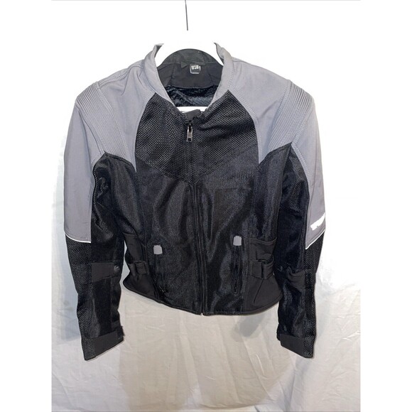 Speed & Strength Women’s Armored Motorcycle Jacket Size Medium Black Silver Zip - Picture 1 of 12